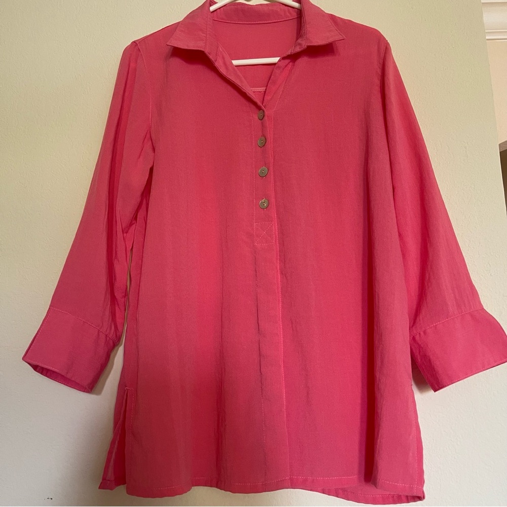 Fridaze Eleanor Linen Blouse Pink Size S - Picture 3 of 15